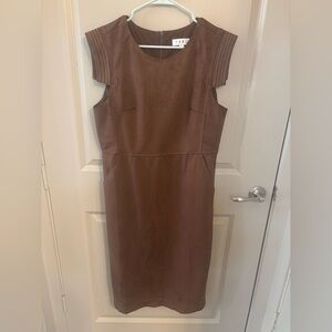 THML Brown Cap Sleeve Midi Dress